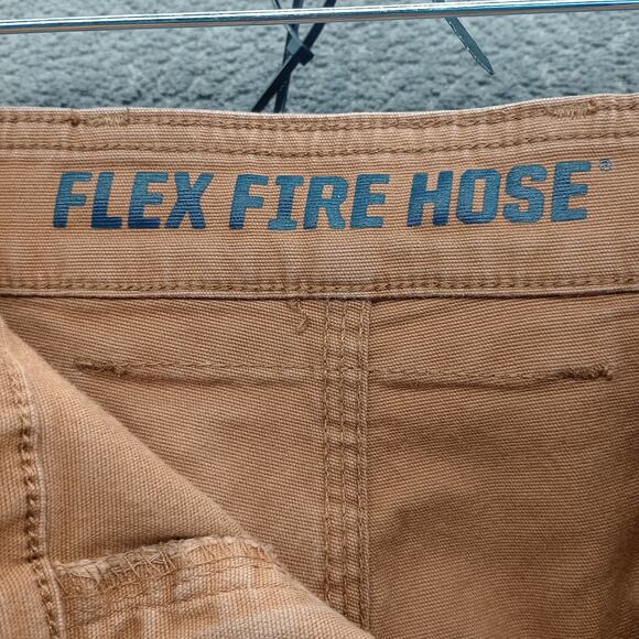 Duluth Trading Flex Fire Hose Work Pants Men 38x28 Canvas Stretch Brown - Picture 7 of 9